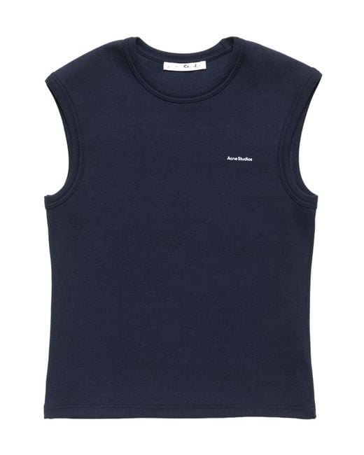 Acne Blue Logo Muscle T-Shirt for men