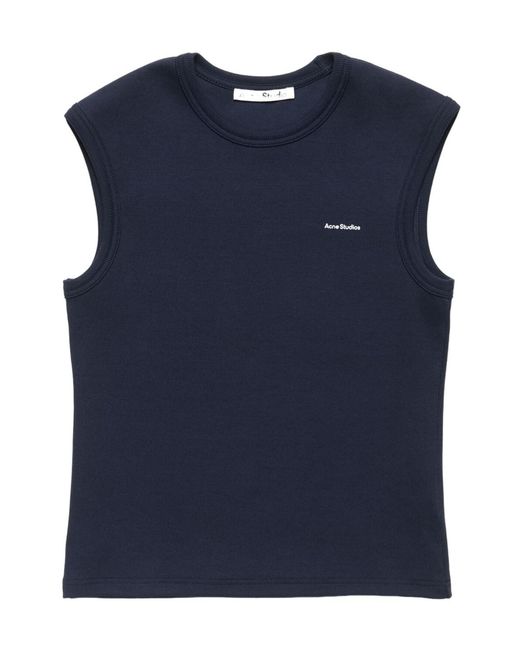 Acne Blue Logo Muscle T-Shirt for men
