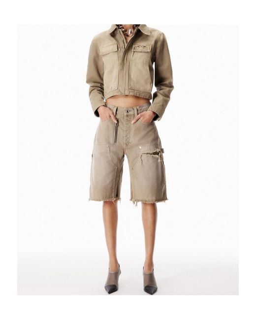 Alexander Wang Natural Distressed Shorts