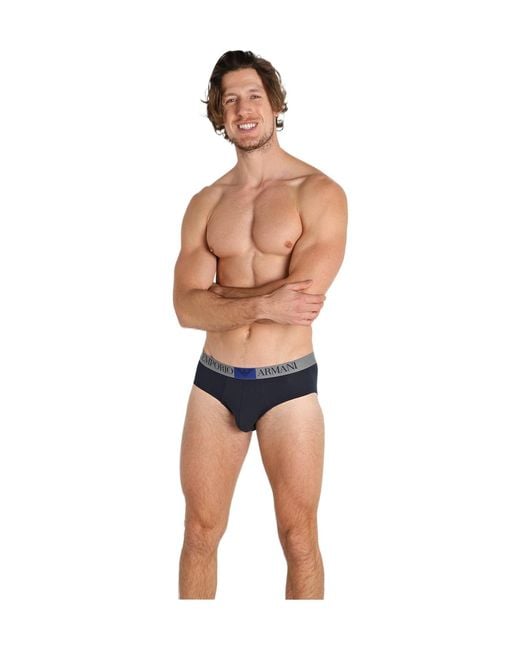 Emporio Armani Blue Elastic Waist Underwear for men