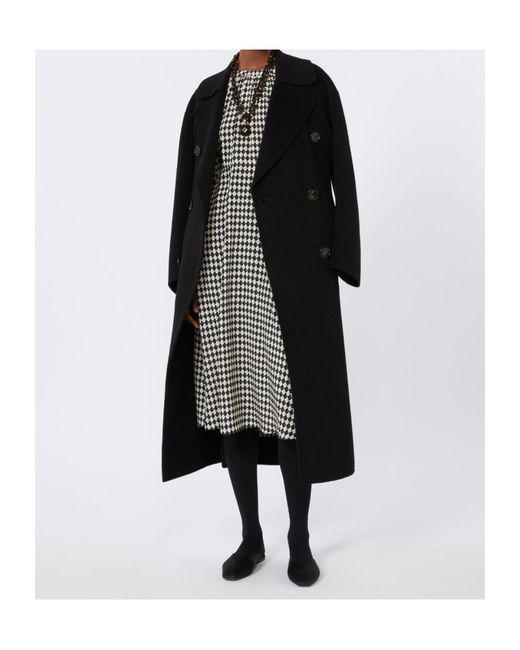 Max Mara Black 'S Dalila Double-Breasted Belted Coat