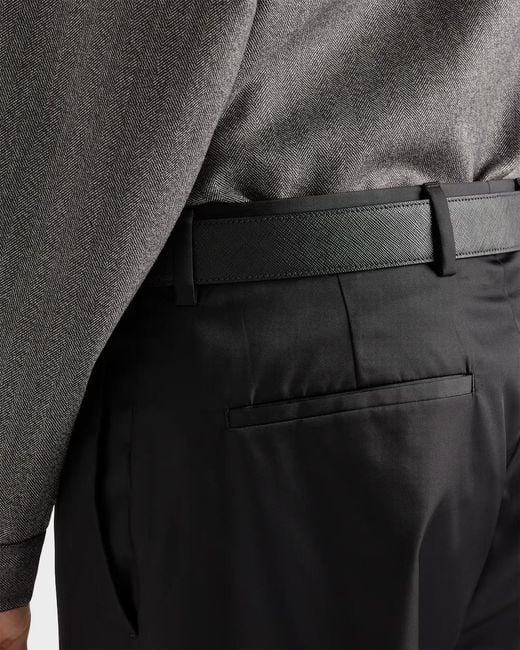 Prada Black Concealed-Fly Trousers for men