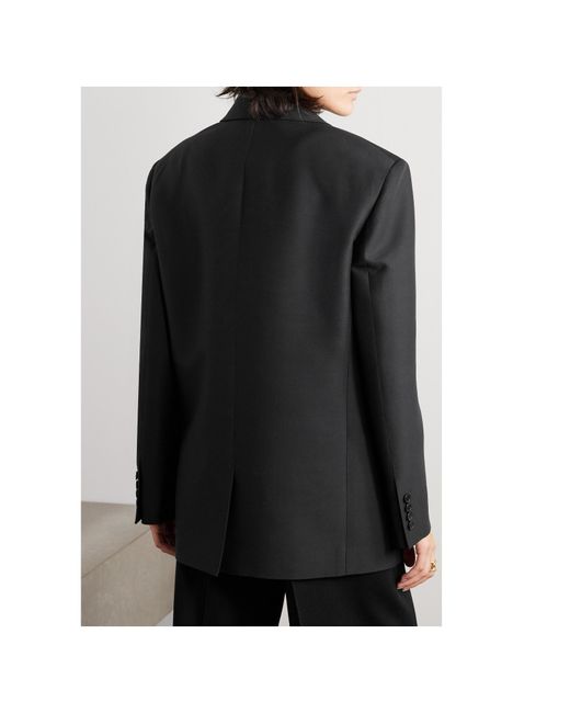 The Row Black Wilsonia Double-Breasted Wool Suit Jacket