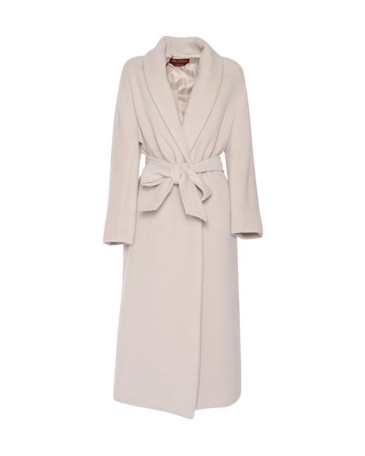 Max Mara Natural Studio Belted Long-Sleeved Coat