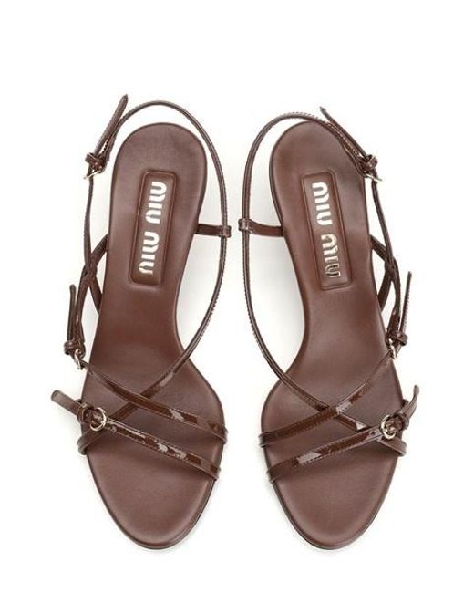 Miu Miu Metallic Slingback High-Heeled Sandals