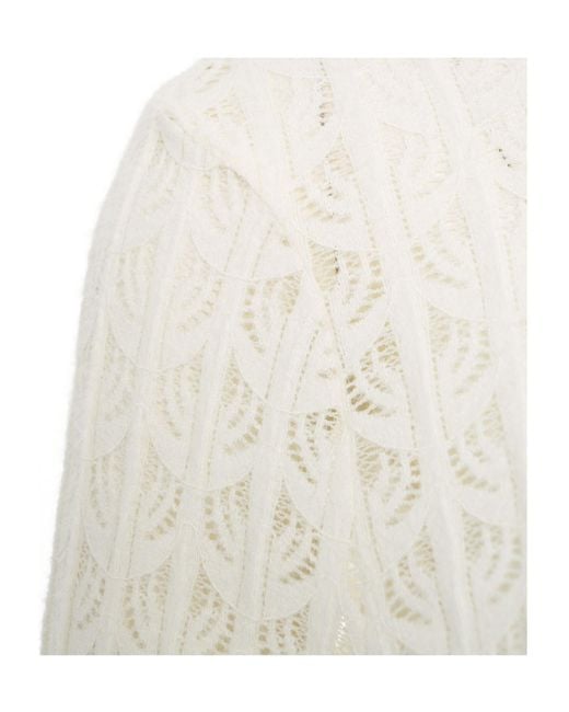 Pinko White Rufina High-Neck Top
