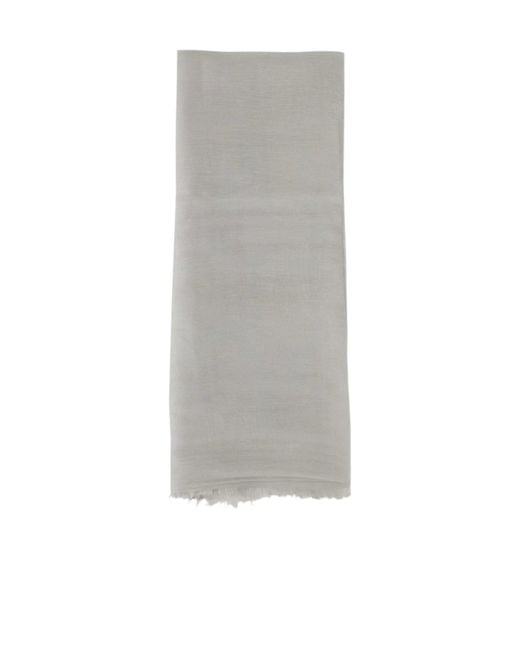 Max Mara Gray Fringed Scarf