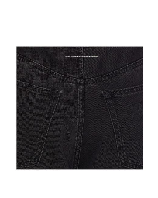 MM6 by Maison Martin Margiela Black Cut-Out Detailed Straight-Leg Jeans