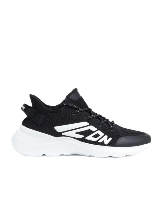 DSquared² Black Logo-Embossed Lace-Up Sneakers for men