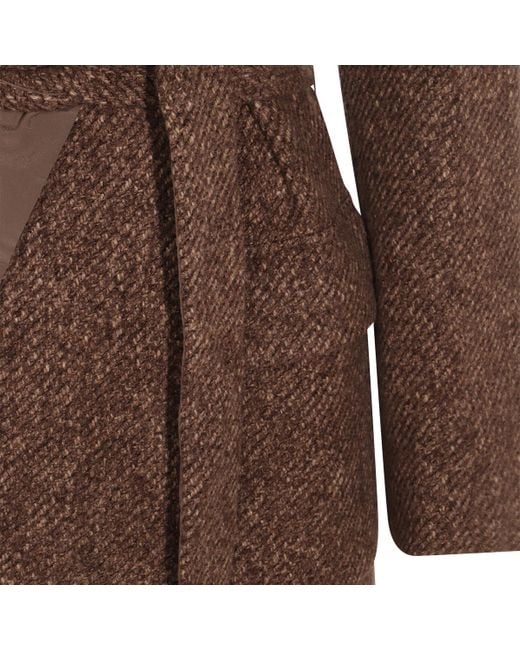 Brunello Cucinelli Brown Single-Breasted Belted Coat