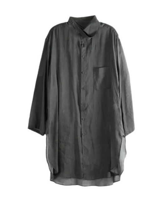 Yohji Yamamoto Gray Front-Pocket Shirt for men