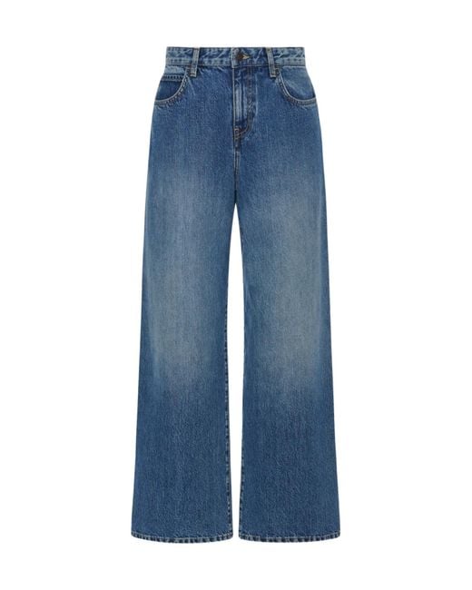 The Row Blue Eglitta Wide Leg Jeans