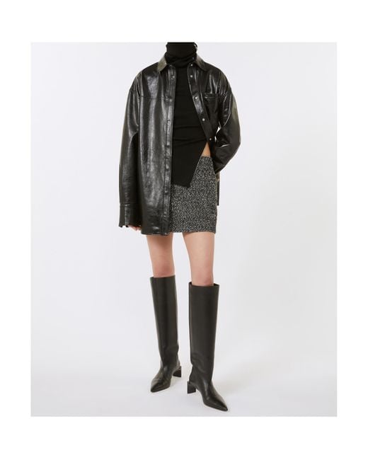 Sportmax Black Sweater With Zip-Up High Neck Detail