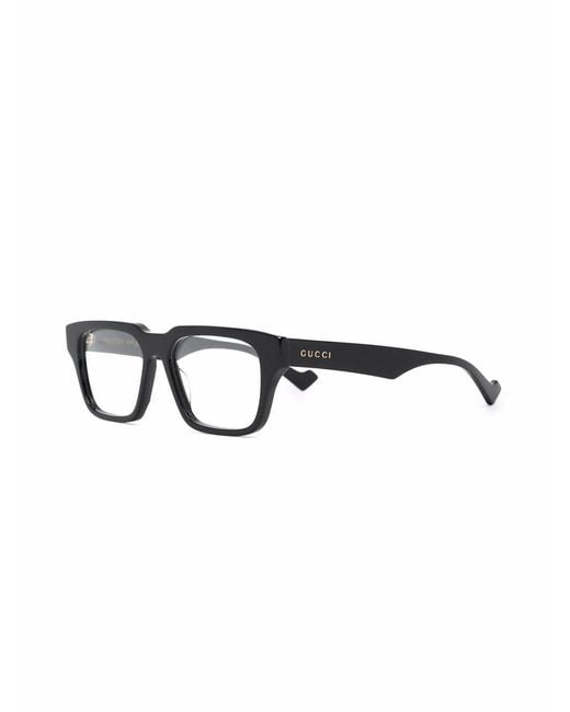 Gucci White Eyewear Square Frame Glasses for men