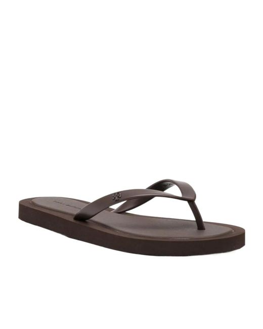 Tory Burch Brown Kira Padded Flip-Flop Sandals