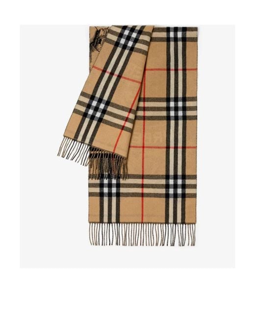 Burberry White Jacquard Reversible Fringed-Edge Scarf