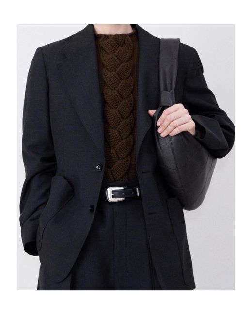 Lemaire Black Fortune Croissant Leather Shoulder Bag