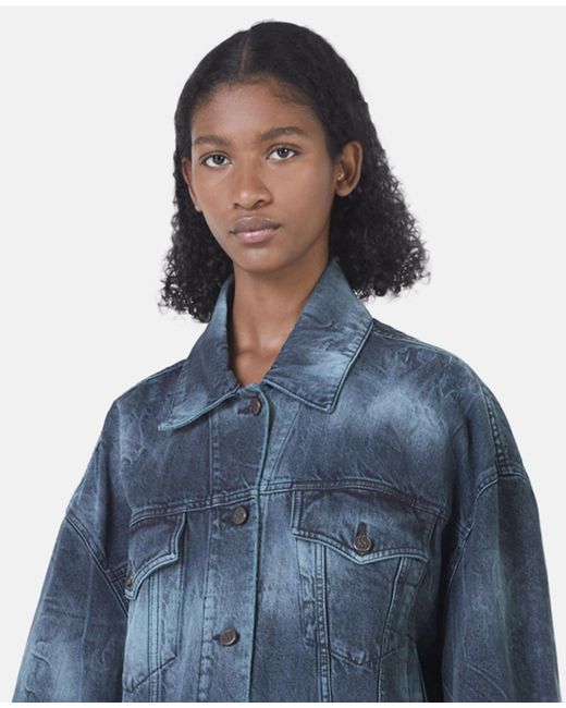 Stella McCartney Blue Tie-Dye Oversized Denim Jacket