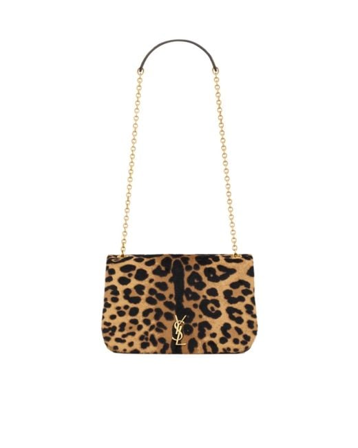 Saint Laurent White Jamie 4.3 Animal Patterned Mini Shoulder Bag