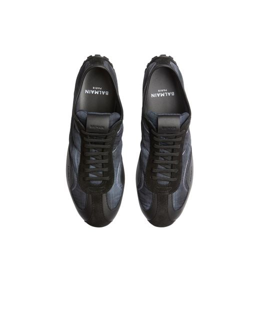 Balmain Black Racing Low Trainers for men
