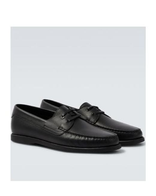 Brioni Black Leather Loafers for men