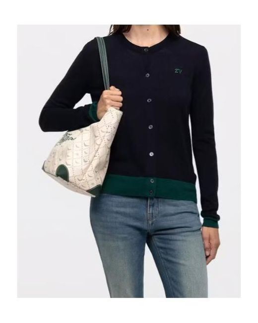Zadig & Voltaire Blue Missya Logo-Embroidered Cardigan