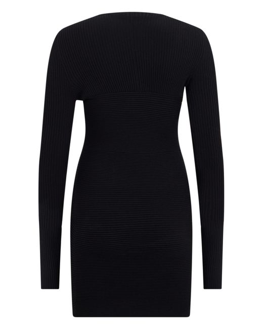Philosophy Di Lorenzo Serafini Black Cut-Out Ribbed Minidress