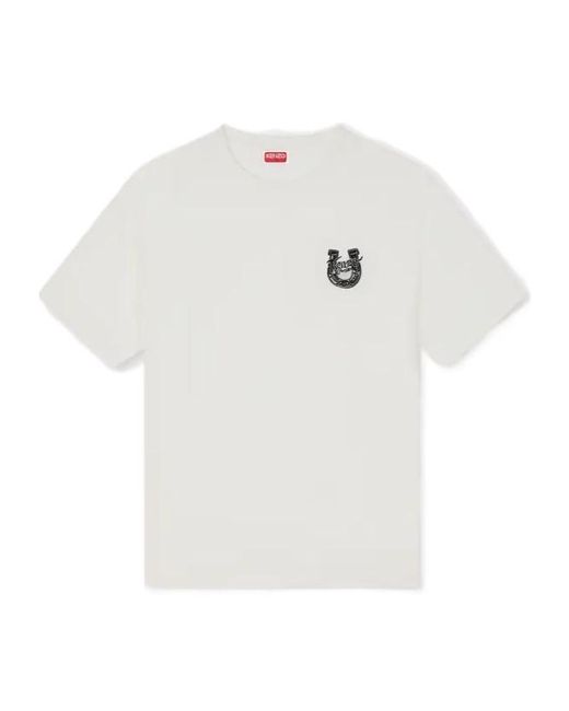 KENZO White 'Lunar New Year' Embroidered T-Shirt for men