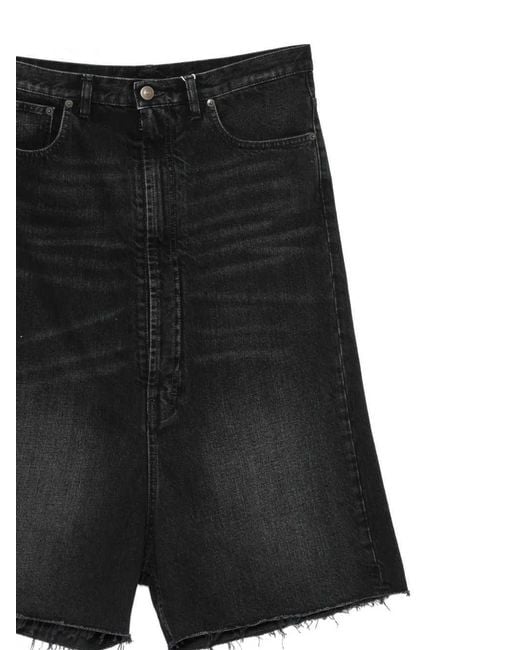 Maison Margiela Black Raw-Cut Hem Denim Shorts for men