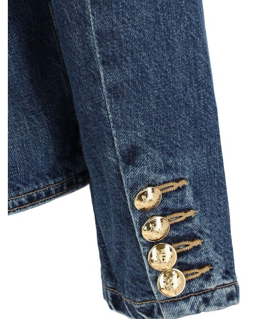 Nili Lotan Blue Button Long Sleeve Denim Jacket