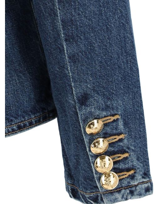 Nili Lotan Blue Button Long Sleeve Denim Jacket