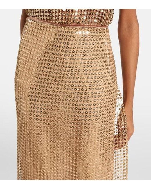 Roberto Cavalli Natural Embellished Wrap Skirt