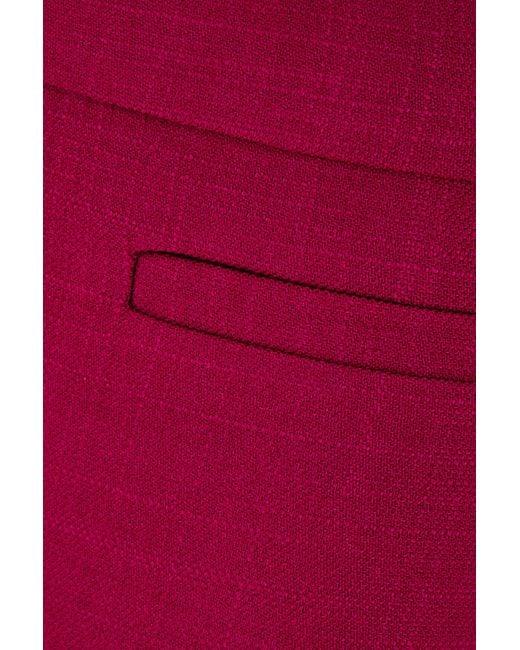 Fendi Red Wool-Blend Cropped Trousers