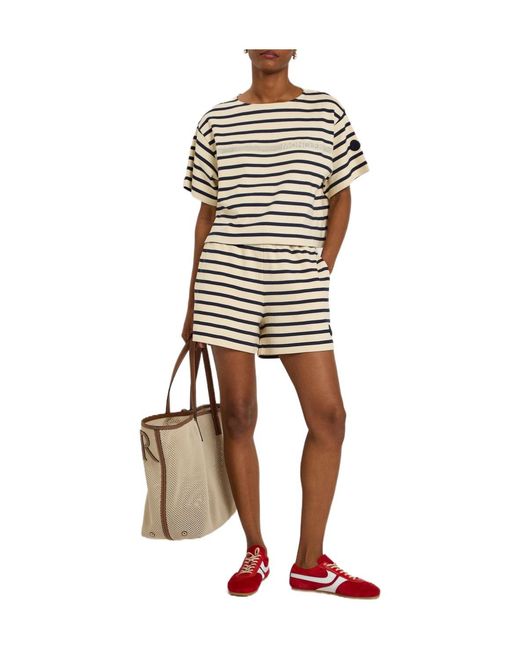 Moncler White Striped Cotton T-Shirt