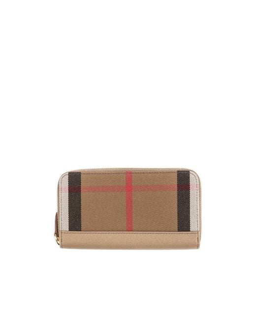 Burberry Brown Long Wallet With Zipper