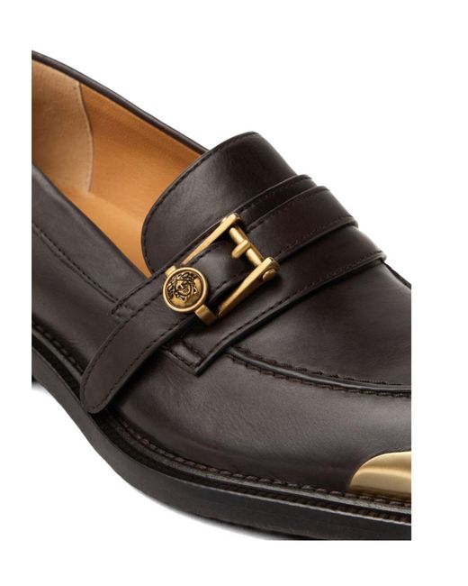 Versace Brown Primo Leather Loafers