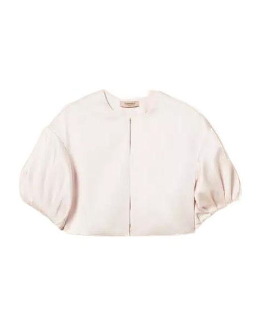 Twinset Natural Duchesse Cropped Jacket