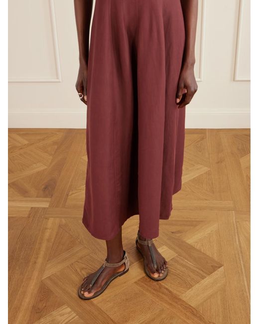 Brunello Cucinelli Brown Round-Toe Flat Sandals