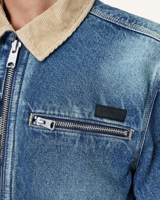 AllSaints Blue Rothwell Denim Jacket for men
