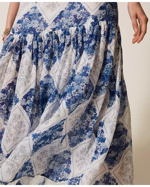 Twinset Blue Floral Print Dress