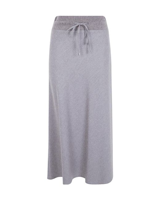 D.exterior Gray Lace-Up Detail Skirt