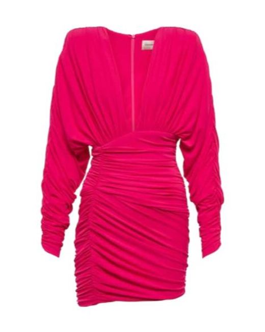 Alexandre Vauthier Pink Ruched Minidress