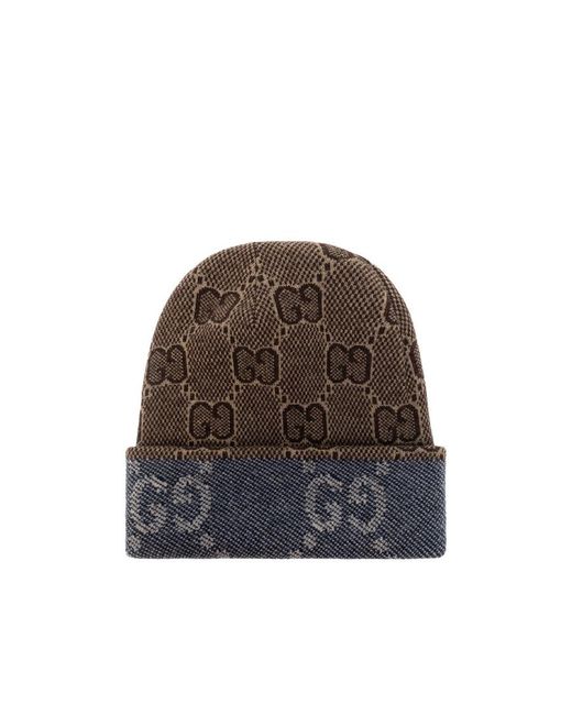 Gucci Blue Reversible Gg Beanie for men
