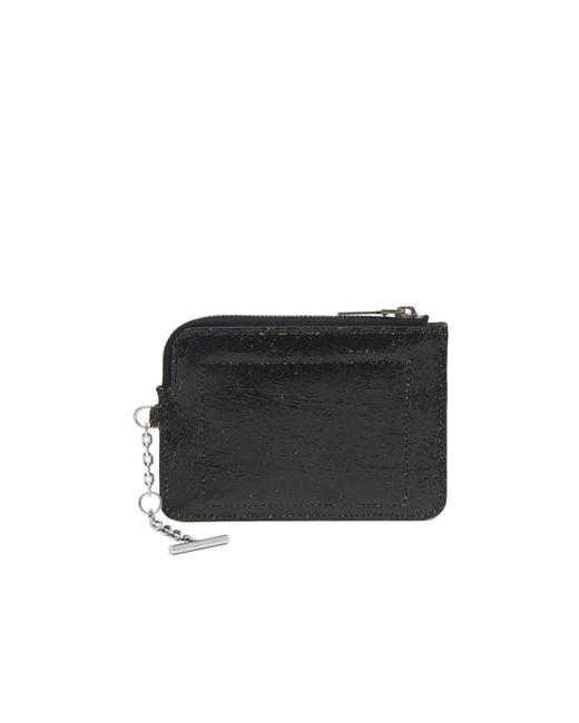 McQueen Black Logo Printed Zipped Wallet for men