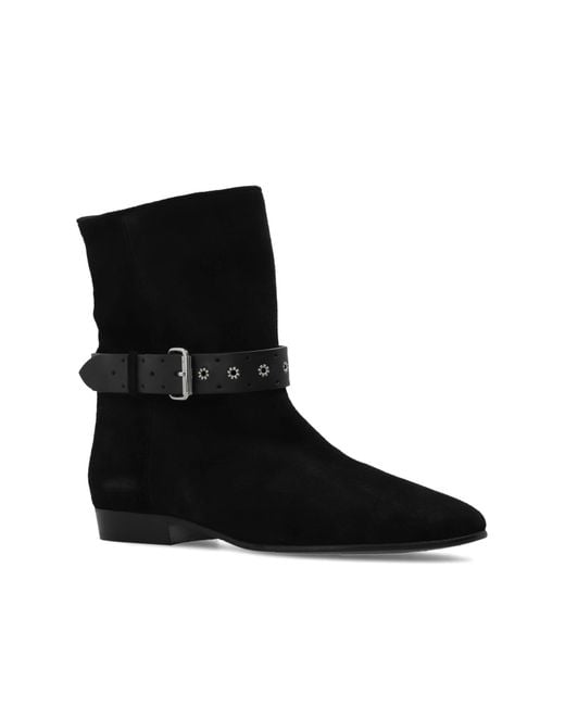 Isabel Marant Black Buckled Ankle Boots