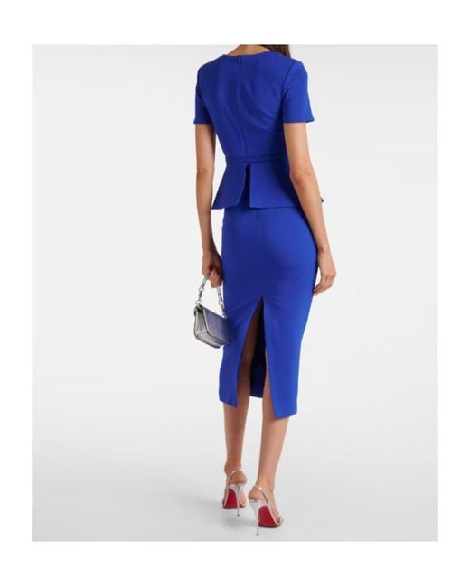 Roland Mouret Blue Short Sleeve Dress