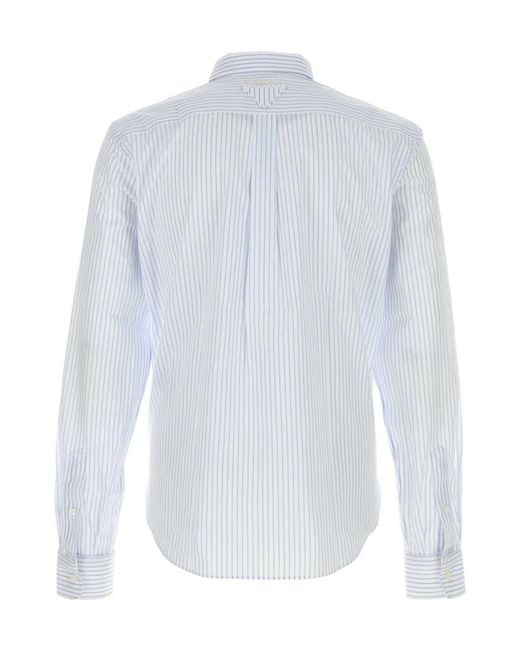 Prada White Collared Long-Sleeved Shirt for men