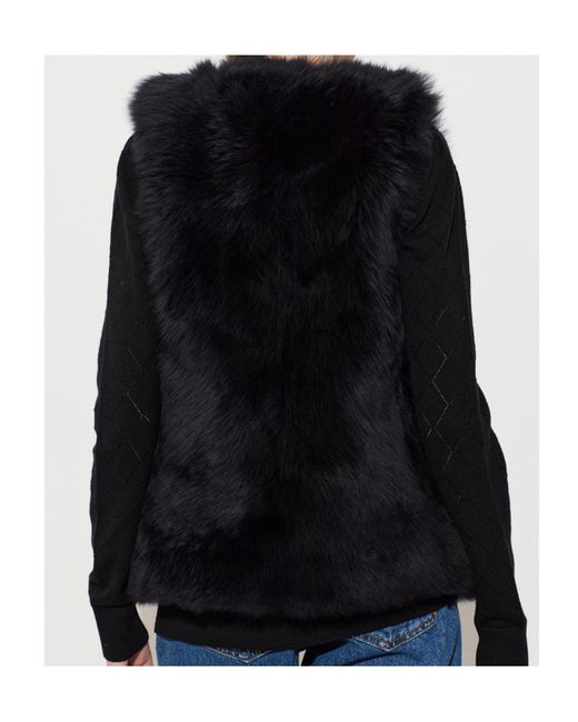 Balmain Black Sleeveless Fur Vest