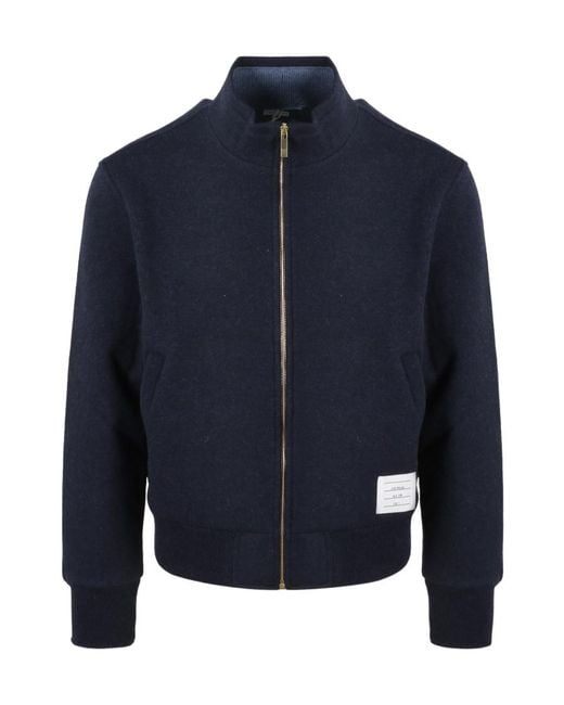 Thom Browne Blue Zip-Up Long-Sleeved Jacket for men