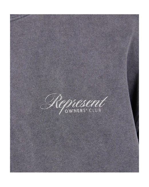 Represent Gray Owners Club Script Hoodie for men